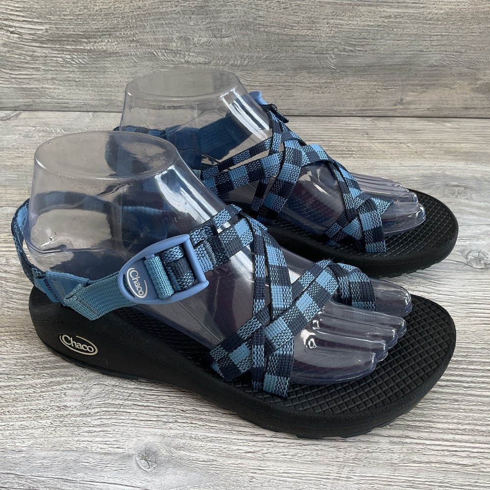 Chaco ZCloud x2 Sandals Plaid Blue Womens Size 7 Hiking Outdoor Casual Adjust